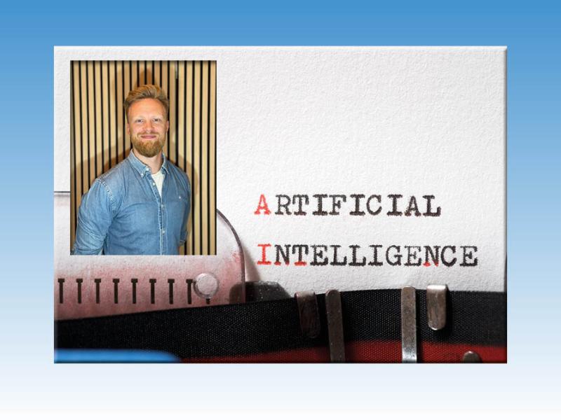 Portræt af Oliver Lindegaard Berggren. Baggrundsfoto: Colourbox.com