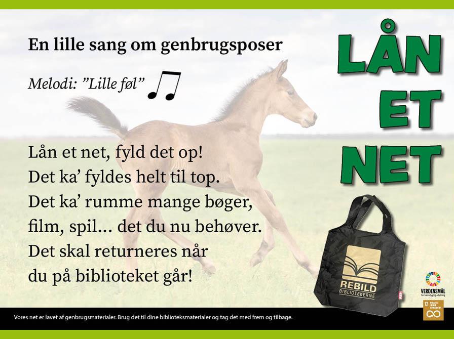 Foto med tekst til sangen om genbrugsposer